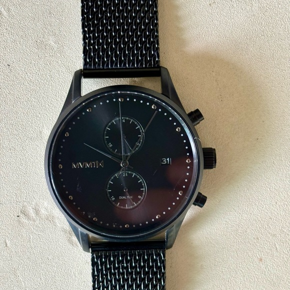 MVMT Men’s Black Voyager Watch Stainless Steel/Textile Strap (Price New: $208) - Picture 1 of 4